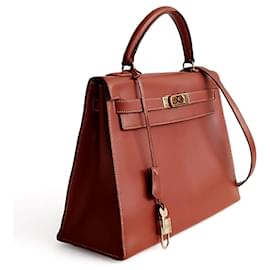 Hermès-Hermès Kelly 32 shoulder bag in brick color oX:1994-Brown