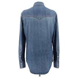 Saint Laurent-SAINT LAURENT  Tops T.International M Cotton-Blue