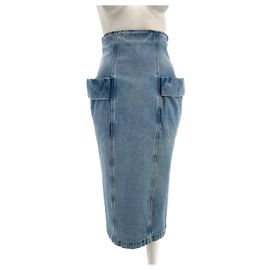ROCHAS Faldas T.FR 38 Algodón Azul