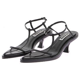 JIL SANDER Sandali T.EU 37,5 In pelle Nero
