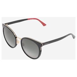 Gucci-Schwarze, runde Sonnenbrille-Schwarz