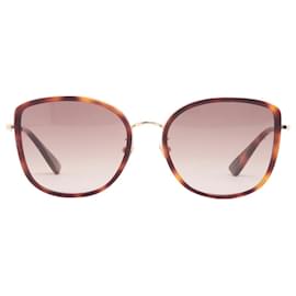 Gucci-Óculos de sol redondos em formato de tartaruga marrom-Marrom