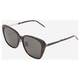 Saint Laurent-Brown square framed oversized sunglasses-Brown