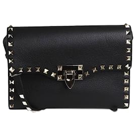 Valentino-Sac à rabat noir Rockstud-Noir