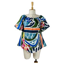 Blusa in lino multicolore 120% LINO Multicolore