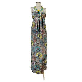 Autre Marque Vestido largo de seda Multicolor