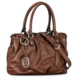 Gucci-Cartable Sukey en cuir marron Gucci-Marron,Bronze