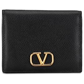 Valentino-Portefeuille à deux volets noir VLogo Valentino-Noir