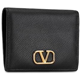 Valentino-Portefeuille à deux volets noir VLogo Valentino-Noir
