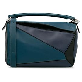 Loewe-LOEWE Sac puzzle tricolore moyen bleu-Bleu,Bleu Marine