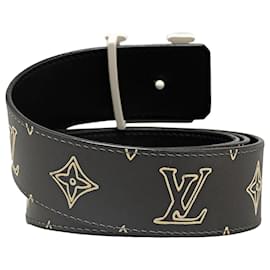 Louis Vuitton-Ceinture réversible emblématique LV noire Louis Vuitton-Noir