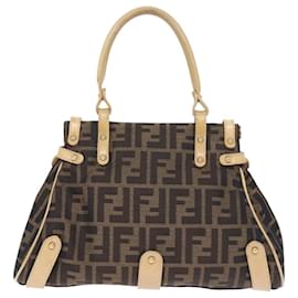 Fendi-FENDI Sac à main en toile Zucca Marron Noir Auth yk12269-Marron,Noir