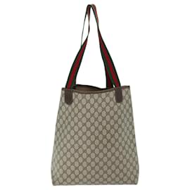 Gucci-Bolso tote GUCCI GG Supreme Web Sherry Line Beige Rojo Verde 40 02 003 Auth yk12095-Roja,Beige,Verde