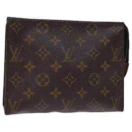 Louis Vuitton-LOUIS VUITTON Monogram Poche Toilette 19 Pochette M47544 Auth LV 73505-Monogramme