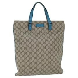 Gucci-GUCCI Borsa tote GG Supreme PVC Beige 131258 Auth 73609-Beige