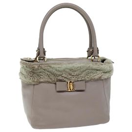 Salvatore Ferragamo Bolsa de mão couro rosa Auth am6099 Rosa