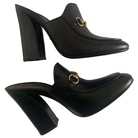 Gucci Mules Black Gold hardware