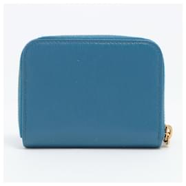 Prada-Porta-moedas Zip Saffiano Couro Azul-Azul