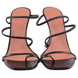 Amina Muaddi-Amina Muaddi Black Naima Heel Sandals-Black