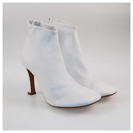 Céline-Celine White Ankle Boots-White