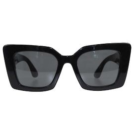 Burberry Black B Logo Gold Cat Eye Sunglasses Black