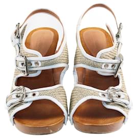 Dolce & Gabbana-Dolce & Gabbana Beige/White Heel Sandals-Beige