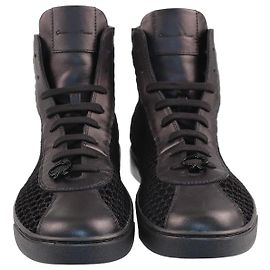Gianvito Rossi Black Fishnet High Top Sneakers Black