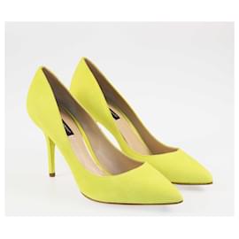 Dolce & Gabbana-Dolce & Gabbana Lime Yellow Pointed Toe Pumps-Yellow