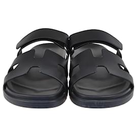 Hermès-HERMES Sandals T.EU  Leather-Black