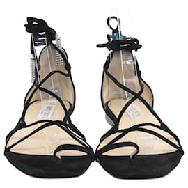 Jimmy Choo-Jimmy Choo Black Tao Flat Sandals-Black