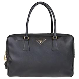 Prada-Prada Black Saffiano Satchel-Black