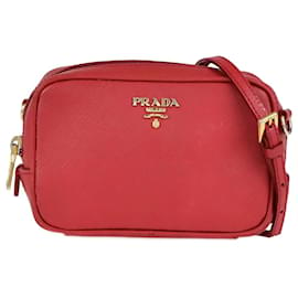 Prada-Sac bandoulière mini appareil photo Prada rouge Saffiano-Rouge