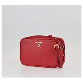 Prada-Prada Red Saffiano Mini Camera Crossbody Bag-Red