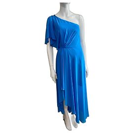Jenny Packham Sky blue one shouldered high low evening gown Blue