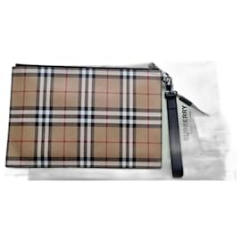 Burberry-Burberry vintage check zip pouch-Beige