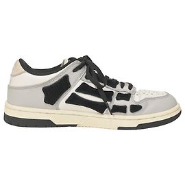 Baskets Amiri Skel Top Low en Cuir Blanc Blanc