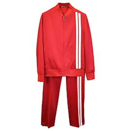 Valentino Garavani-Veste de survêtement et pantalon à rayures Archive Valentino Garavani en polyester rouge-Rouge
