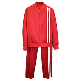 Valentino Garavani-Valentino Garavani Archive Stripe Track Jacket and Pants in Red Polyester-Red