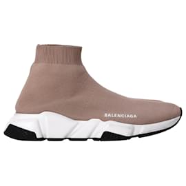 Balenciaga-Balenciaga Speed Sneakers in Beige Polyester-Beige