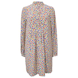 Saint Laurent-Saint Laurent Star Print Shirt Dress in Multicolor Silk-Other