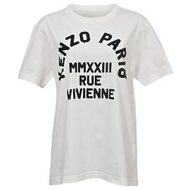 Kenzo Camiseta Suelta Rue Vivienne De Algodón Blanco Blanco