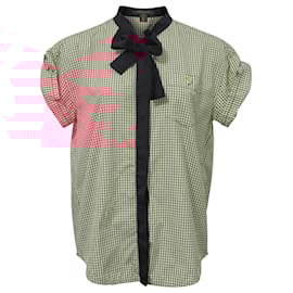 Louis Vuitton-Louis Vuitton Checkered Short Sleeve Shirt in Red Cotton-Red