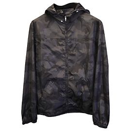Valentino Garavani Giacca a vento mimetica da uomo Valentino in nylon nero e grigio Nero