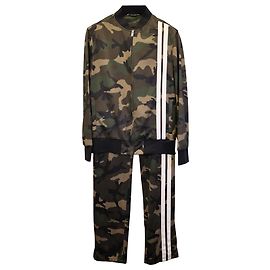 Valentino Garavani Jaqueta e calça Valentino Camo Stripe Front Track em poliéster verde Verde
