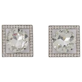Alessandra Rich-Square earrings in silver toned metal-Silvery,Metallic