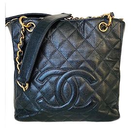 Bolsa Tote Chanel em couro caviar preto Preto
