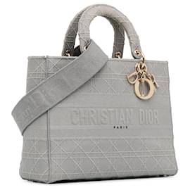 Dior-Dior Gray Large Cannage Lady D-Lite-Grey