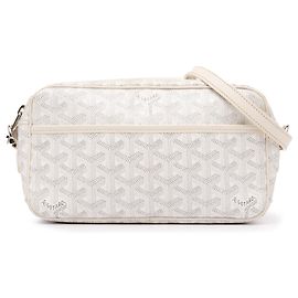 Borsa a tracolla Goyardine bianca con cappuccio Goyard Vert Bianco