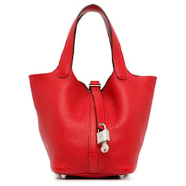 Hermès-Hermès Serrure Picotin Clémence Rouge 18-Rouge