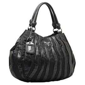 Prada-Prada Tessuto & Leather Waves Handbag Leather Handbag BR3994 in Good condition-Other